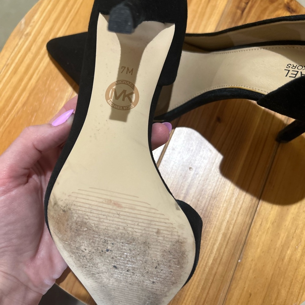 Michael Kors Black Suede Pointed-Toe Heels - Picture 5 of 6
